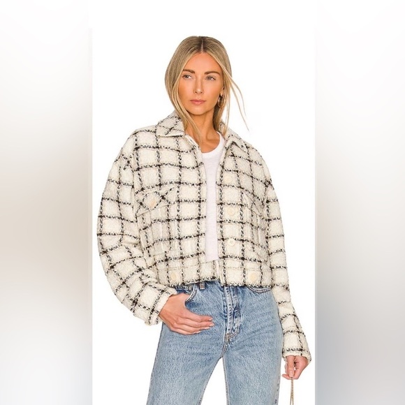 Anine Bing Jackets & Blazers - Anime Bing Tweed Plaid Crop Jacket XS